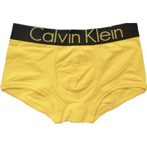 Трусы Calvin Klein желтые с черной резинкой Steel