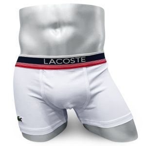 Мужские боксеры Lacoste белые с цветной резинкой L08