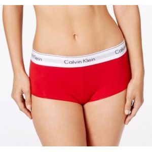 Женские шортики Calvin Klein красные с белой резинкой