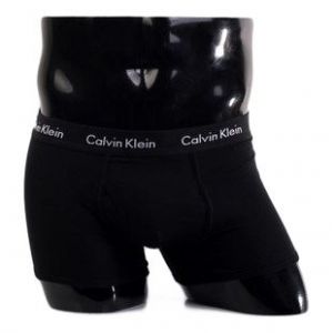 Трусы Calvin Klein 365 черные с черной резинкой