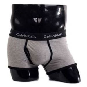 Трусы Calvin Klein 365 серые с черной резинкой