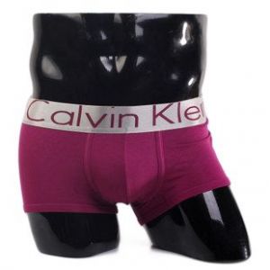 Трусы Calvin Klein пурпурые с серебряной резинкой Steel
