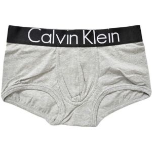 Трусы Calvin Klein серые с черной резинкой Steel