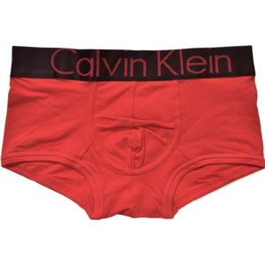 Трусы Calvin Klein красные с черной резинкой Steel