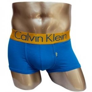 Трусы Calvin Klein голубые с золотой резинкой Швеция