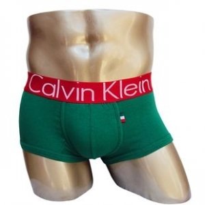 Трусы Calvin Klein зеленые с красной резинкой Италия